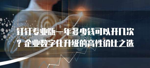 钉钉专业版一年多少钱可以开几次?企业数字化升级的高性价比之选