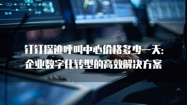 钉钉探迹呼叫中心价格多少一天:企业数字化转型的高效解决方案