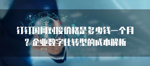 钉钉国网对接价格是多少钱一个月?企业数字化转型的成本解析