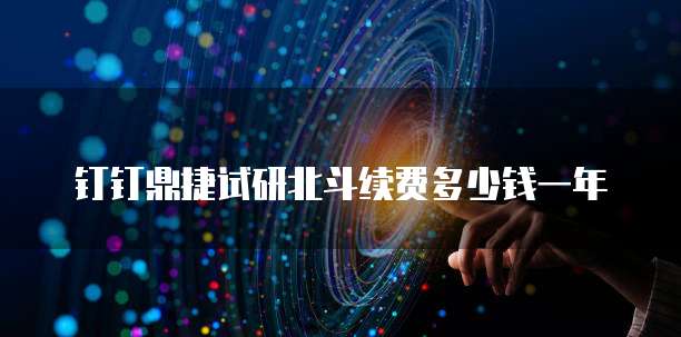 钉钉鼎捷试研北斗续费多少钱一年