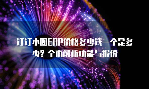 钉钉小圈ERP价格多少钱一个是多少?全面解析功能与报价