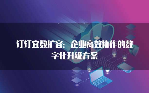 钉钉宜数扩容:企业高效协作的数字化升级方案