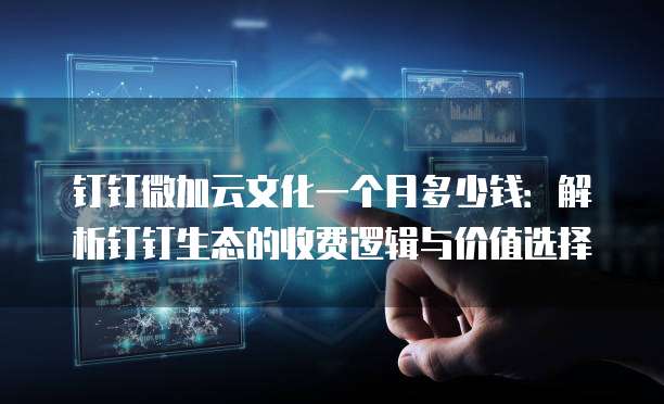 钉钉微加云文化一个月多少钱:解析钉钉生态的收费逻辑与价值选择