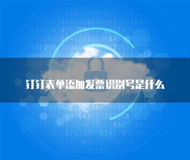 钉钉表单添加发票识别号是什么