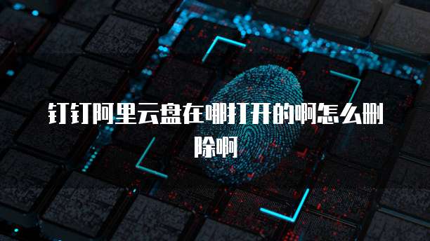钉钉阿里云盘在哪打开的啊怎么删除啊