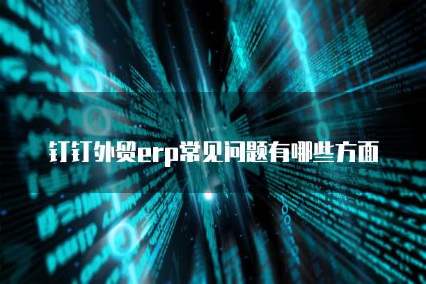 钉钉外贸erp常见问题有哪些方面
