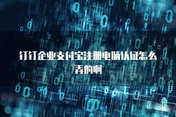 钉钉企业支付宝注册电脑认证怎么弄的啊