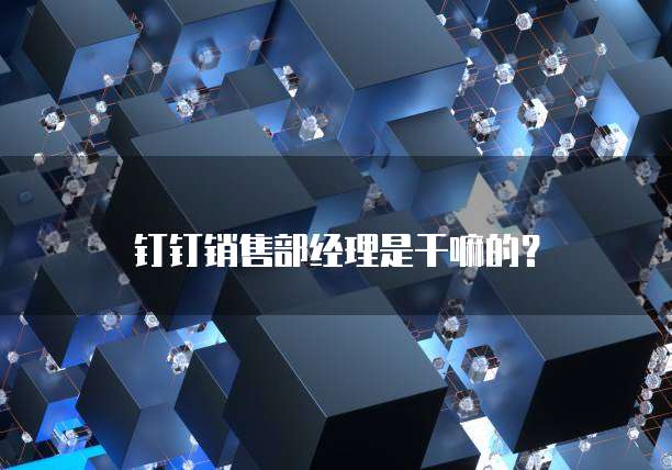 钉钉销售部经理是干嘛的？