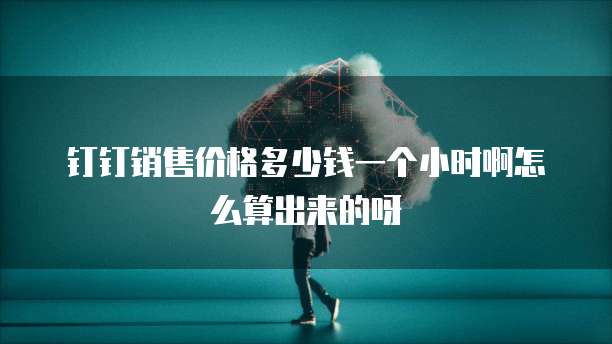 钉钉销售价格多少钱一个小时啊怎么算出来的呀