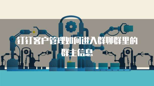 钉钉客户管理如何进入群聊群里的群主信息