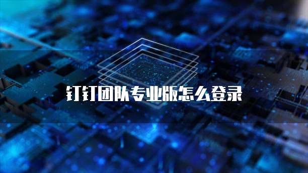钉钉团队专业版怎么登录