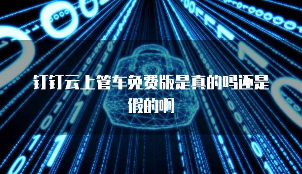 钉钉云上管车免费版是真的吗还是假的啊