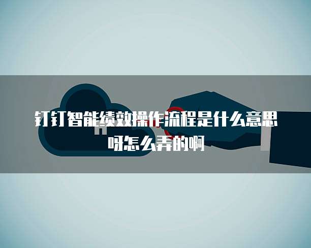 钉钉智能绩效操作流程是什么意思呀怎么弄的啊