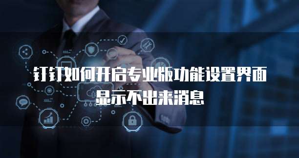 钉钉如何开启专业版功能设置界面显示不出来消息