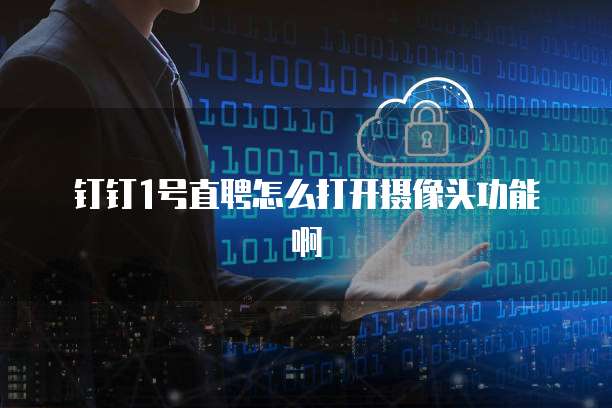 钉钉1号直聘怎么打开摄像头功能啊