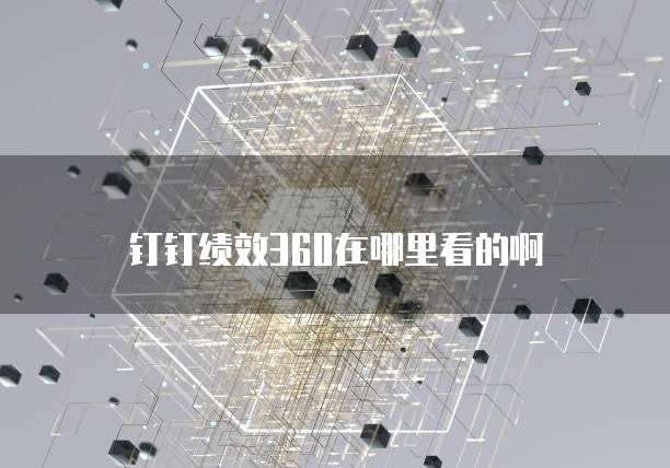 钉钉绩效360在哪里看的啊
