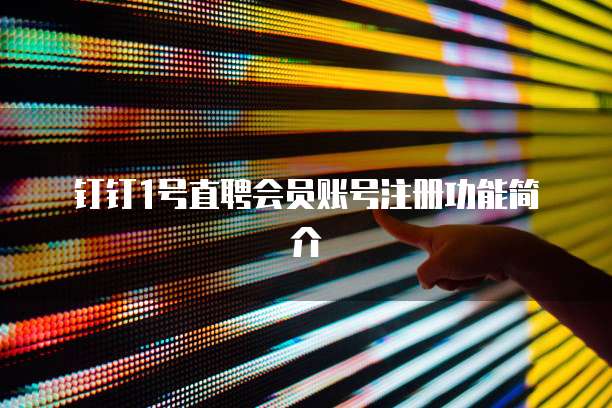 钉钉1号直聘会员账号注册功能简介