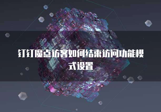 钉钉魔点访客如何结束访问功能模式设置