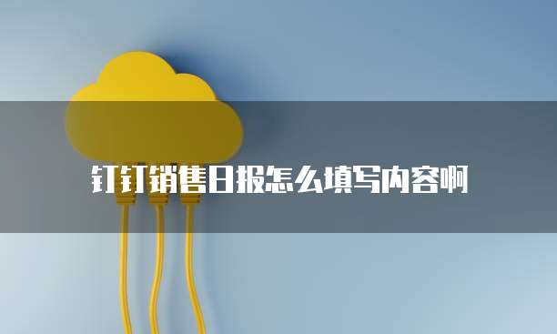 钉钉销售日报怎么填写内容啊
