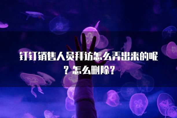 钉钉销售人员拜访怎么弄出来的呢?怎么删除?