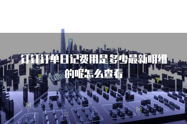 钉钉订单日记费用是多少最新明细的呢怎么查看