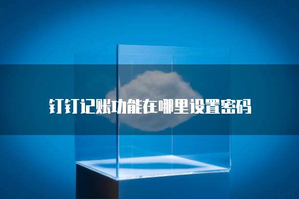 钉钉记账功能在哪里设置密码