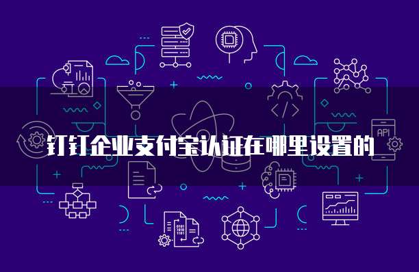 钉钉企业支付宝认证在哪里设置的