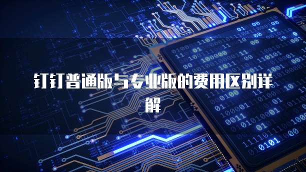 钉钉普通版与专业版的费用区别详解