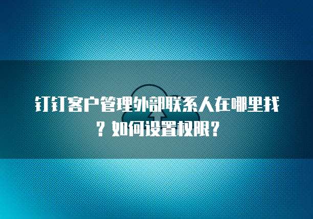 钉钉客户管理外部联系人在哪里找?如何设置权限?