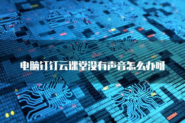 电脑钉钉云课堂没有声音怎么办呀