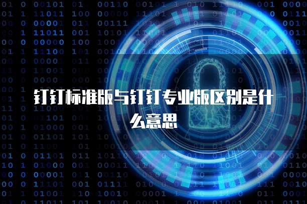 钉钉标准版与钉钉专业版区别是什么意思