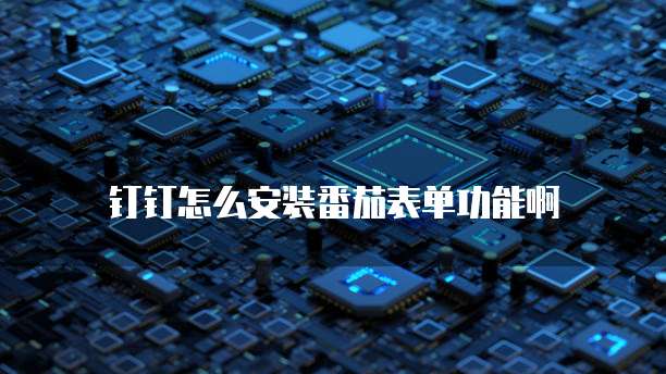 钉钉怎么安装番茄表单功能啊