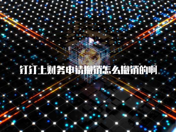 钉钉上财务申请撤销怎么撤销的啊