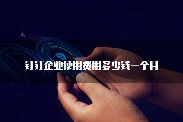 钉钉企业使用费用多少钱一个月