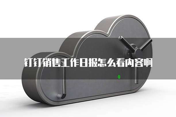 钉钉销售工作日报怎么看内容啊