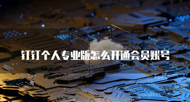 钉钉个人专业版怎么开通会员账号