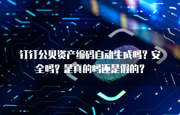 钉钉公贝资产编码自动生成吗?安全吗?是真的吗还是假的?