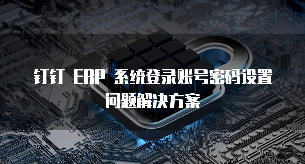 钉钉 ERP 系统登录账号密码设置问题解决方案