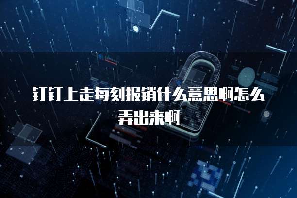 钉钉上走每刻报销什么意思啊怎么弄出来啊