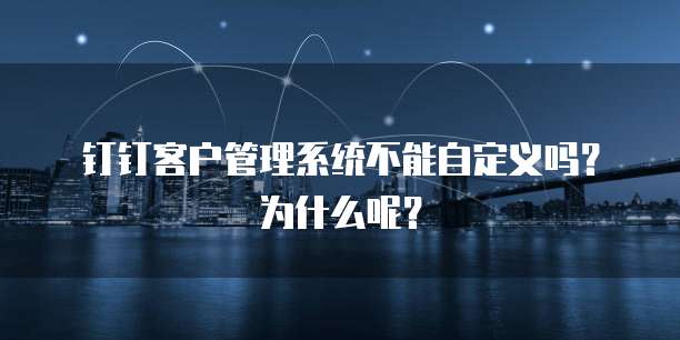 钉钉客户管理系统不能自定义吗?为什么呢?
