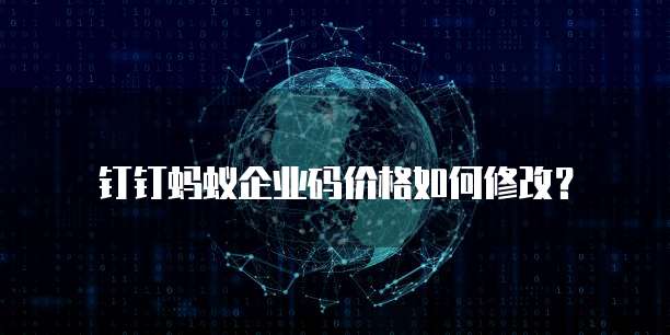 钉钉蚂蚁企业码价格如何修改?