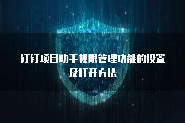 钉钉项目助手权限管理功能的设置及打开方法