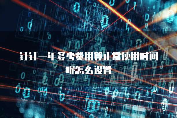 钉钉一年多少费用算正常使用时间呢怎么设置