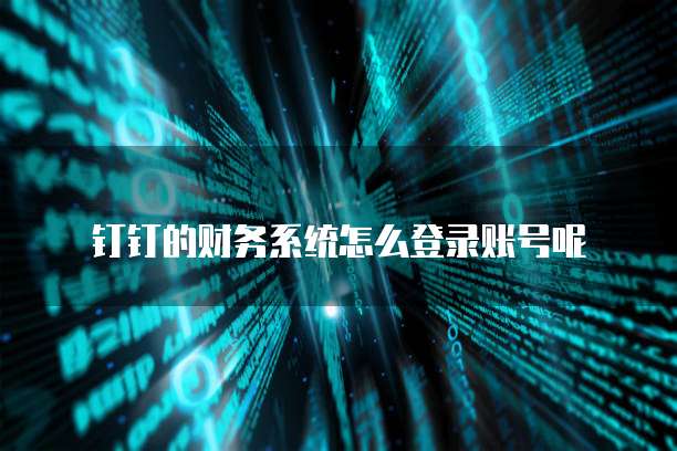 钉钉的财务系统怎么登录账号呢