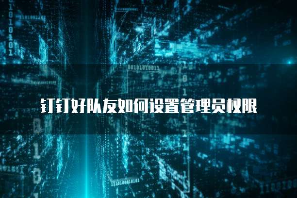 钉钉好队友如何设置管理员权限