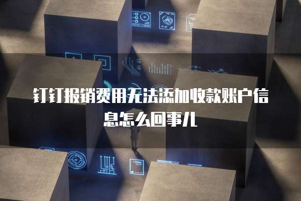 钉钉报销费用无法添加收款账户信息怎么回事儿