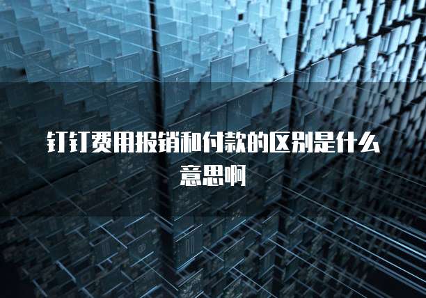 钉钉费用报销和付款的区别是什么意思啊
