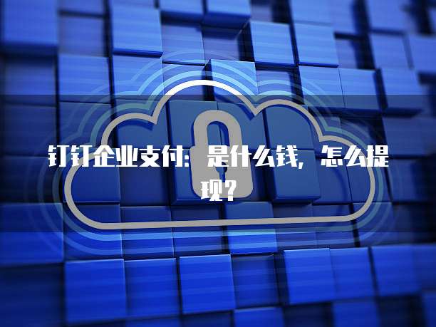 钉钉企业支付:是什么钱,怎么提现?