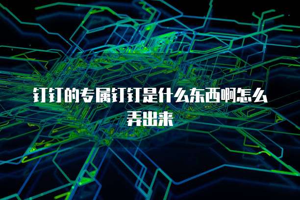 钉钉的专属钉钉是什么东西啊怎么弄出来