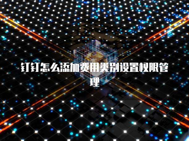 钉钉怎么添加费用类别设置权限管理